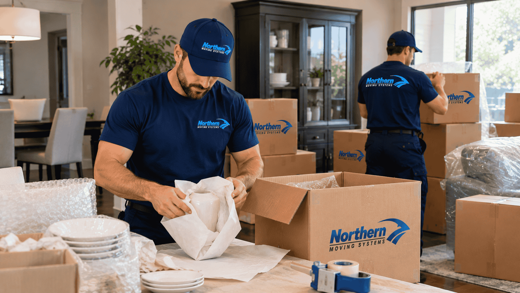 Professional packing of moving boxes